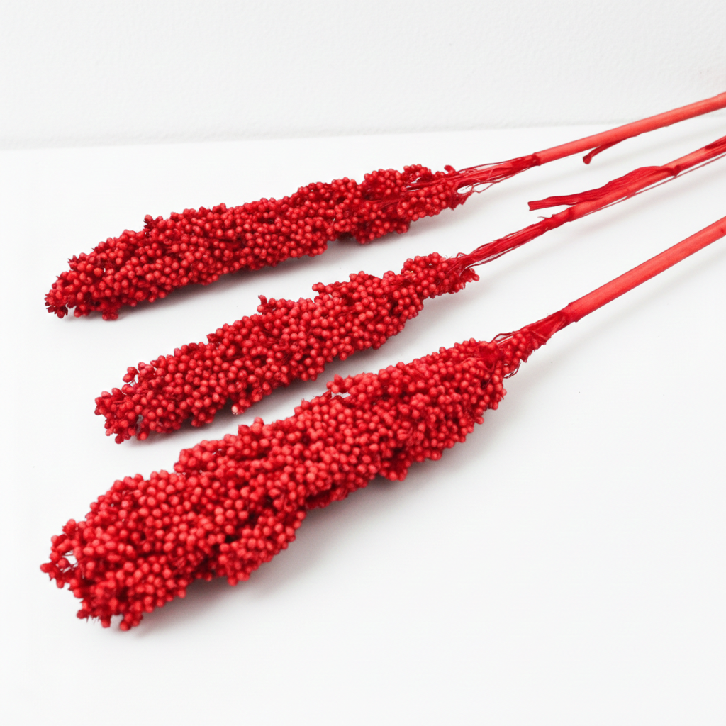 Sušený červený čirok (Indian Corn) – přírodní dekorace do aranžmá